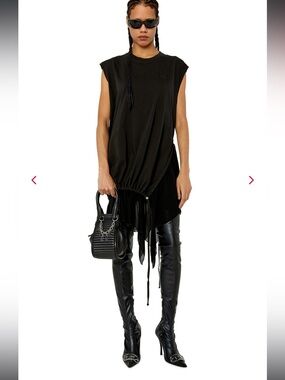 Diesel T-Shirt Dress With Georgette Hem trend